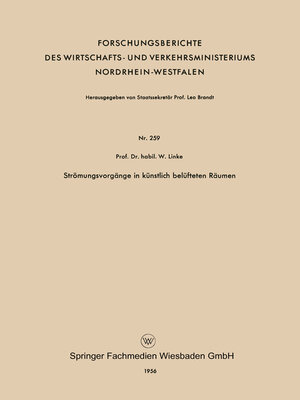 cover image of Strömungsvorgänge in künstlich belüfteten Räumen